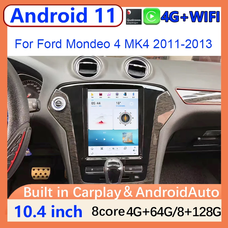 

10.4" Snapdragon 8+28GB Android 11Tesla Style For Ford Mondeo 4 MK4 2011-2013 Car Radio Multimedia Video Player GPS Navigation