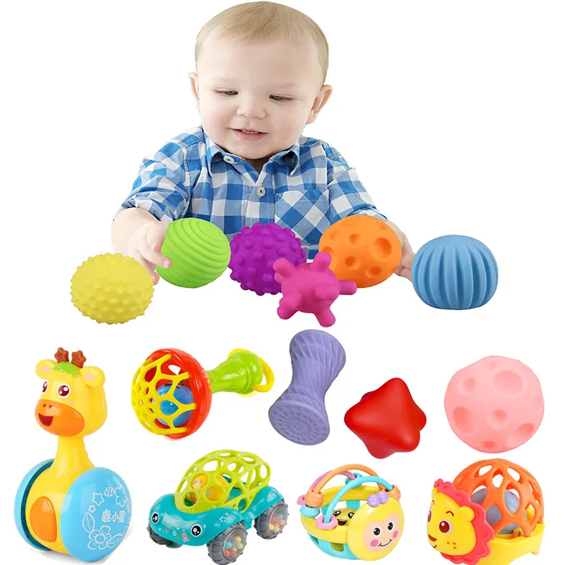 Textured Hand Touch Grasp Massage Ball Infant Tactile Senses Development Toys Baby Toy Sensory Balls Set For Babies 0 12 Months