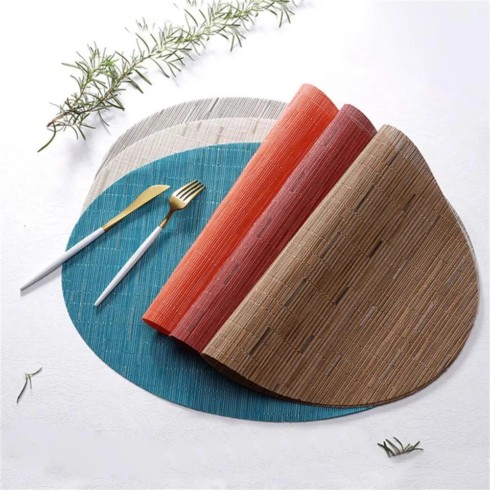 

Place Mat Anti-scratch Insulated Oval Anti-slip PVC Table Placemat Household Desktop Decoration Non-slip PVC Placemat