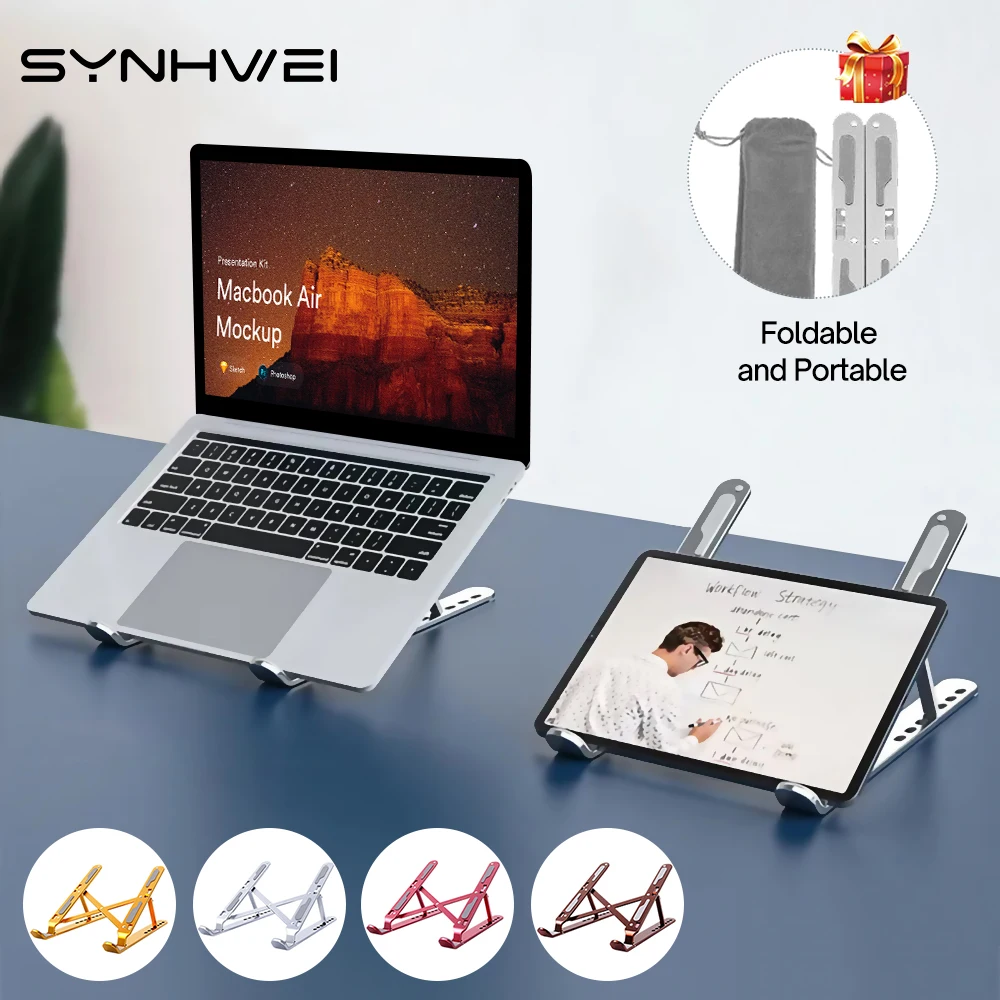 Supporto per Laptop pieghevole in alluminio 7 livelli regolabile per Desktop 11-17 pollici Macbook Air Pro 13 15 accessori per Notebook