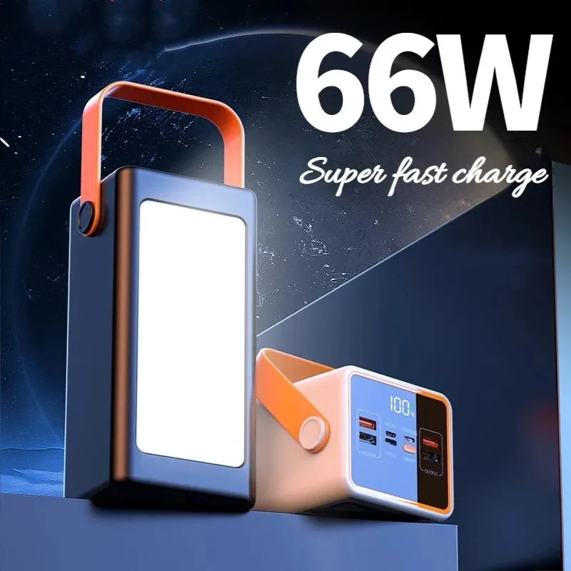 

66W Super Fast Charging 100000mAh Power Bank for iphone 14 pro max Laptop LED Light Powerbank Portable External Battery Charger