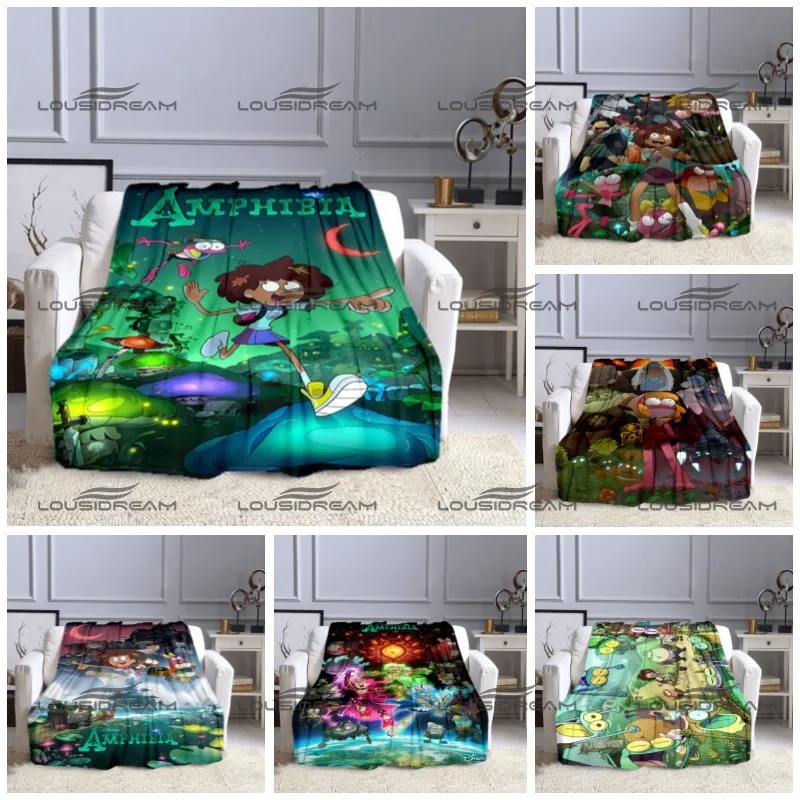 

Европейское и американское мультяшное фланелевое одеяло амфибия мультяшный узор одеяло портативное одеяло для дома путешествия офиса