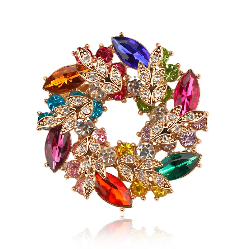 Брендовая красивая брошь WEIMANJINGDIAN в виде цветочной гирлянды с кристаллами