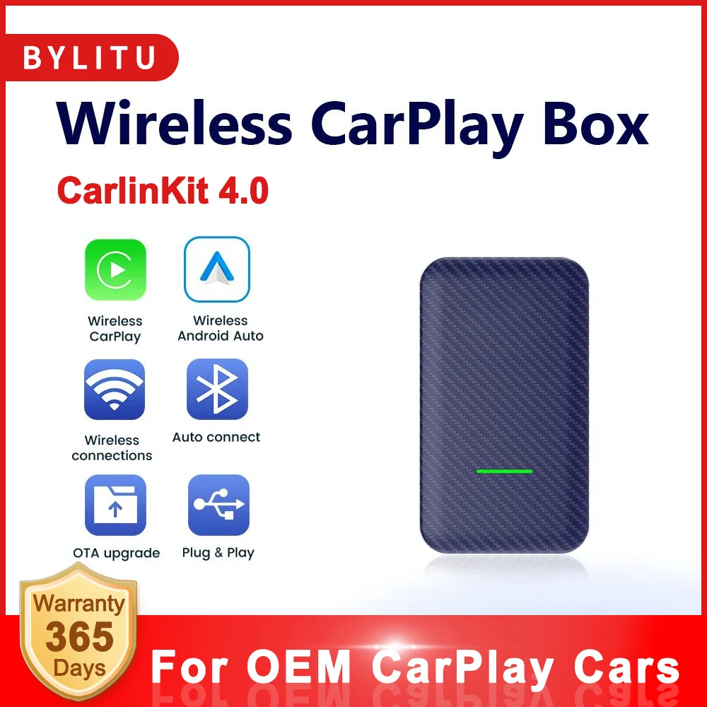 

CarlinKit 4.0 Wireless CarPlay Box Android Auto Mini 3.0 Adapter Upgrade Factory Car Play Dongle for Audi VW Poineer Porsche Kia