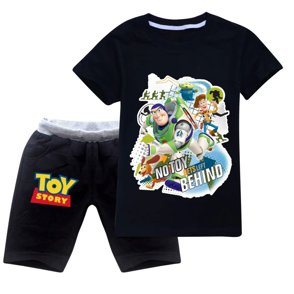 

NO TOY GETSLEFT BEHIND Girls Boys Clothes Set Summer Kids Tshirt Pants Casual Sport Suits 2pcs Tracksuit Outfits Children ClothE
