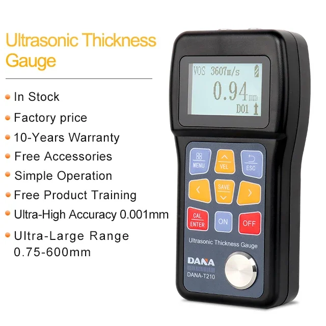 DANA-T210 ультразвуковой цифровой толщиномер UTG электромагнитный пластик керамика