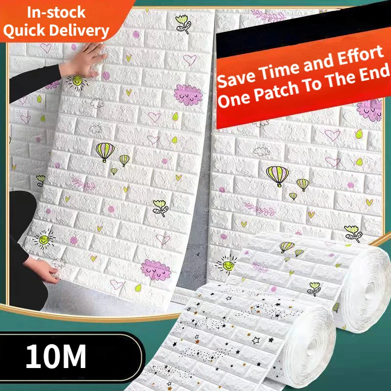 

10M 3D Wall Imitation BrickDIY Bedroom Decoration Self-adhesive Wallpaper Living Room Kitchen Children Room Wallpaper