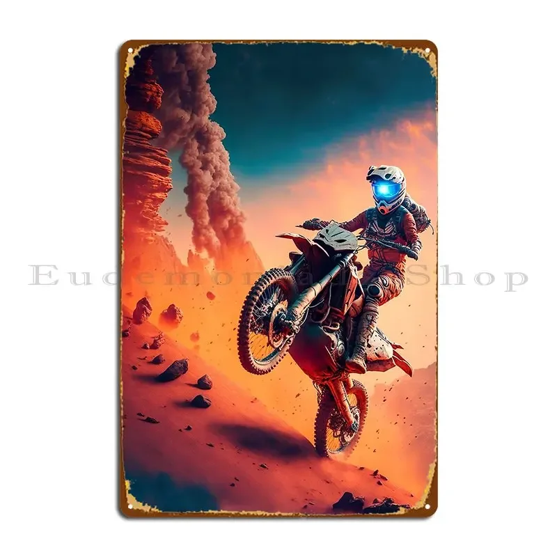 Крутой велосипед для грязи на Марсе металлическая табличка дизайнерский