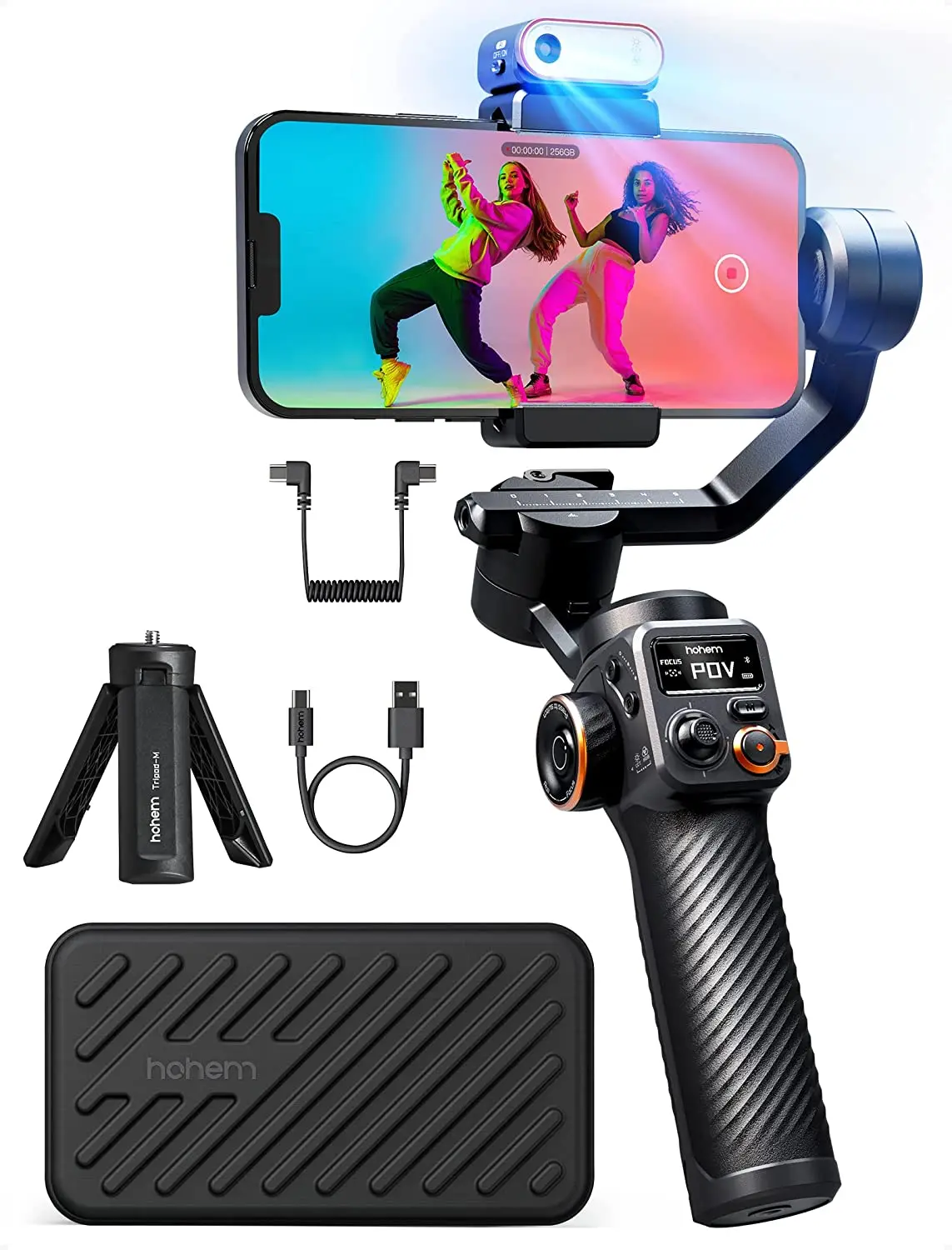 Hohem M6 Gimbal стабилизатор для смартфона, телефона Gimbal, AI Tracker w/CCT/RGB заполняющий свет, Gimbal для iPhone 14,13,12 Pro Max
