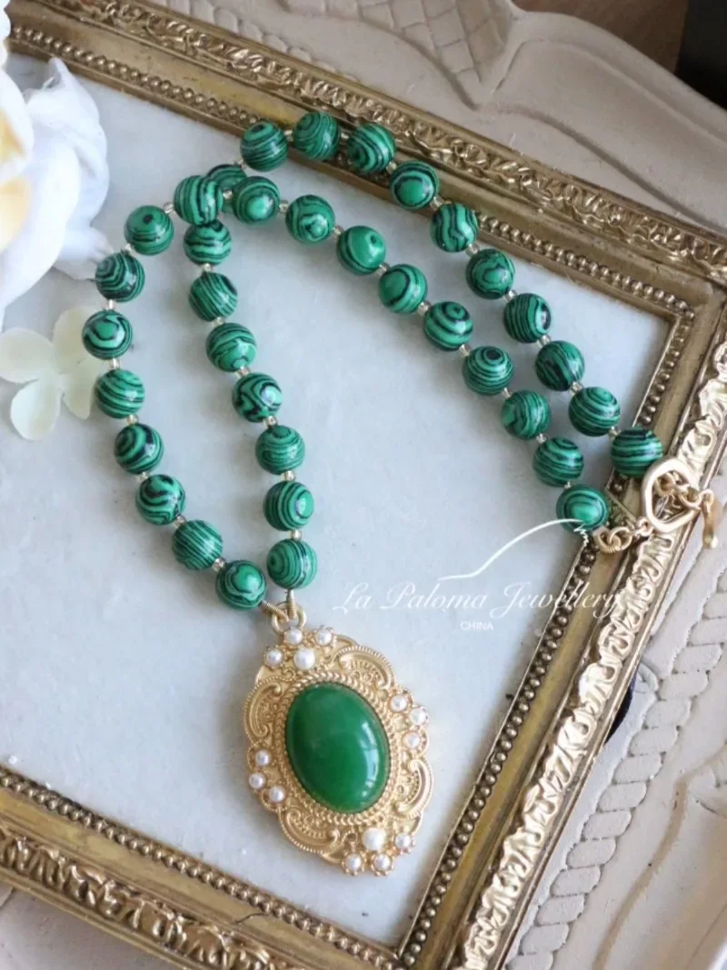 

Массивное ожерелье с геометрическим камнем, в стиле ретро, 5232