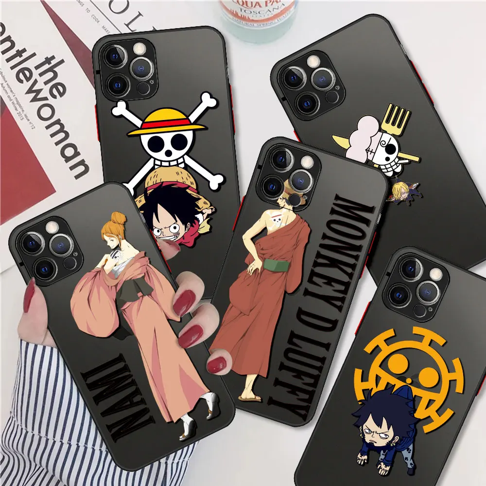 

Cute One Piece Anime Phone Case for Apple iPhone 13 Pro Max 12 Mini 11 Pro 8 7 Plus XR X 6S XS SE2 SE3 Hard Fundas Matte Coque