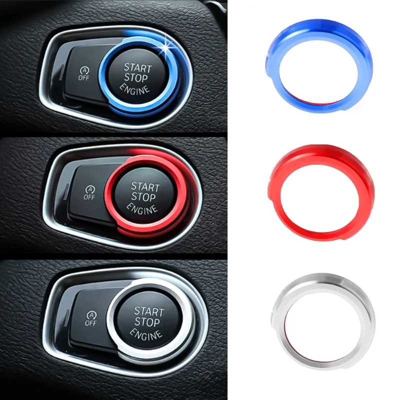 

Car Engine Start Button Stickers for BMW 1 2 3 4 Series X1 F48 F20 F21 F30 F32 F33 F34 F36 F45 F46 Ignition Key Ring Trim Cover