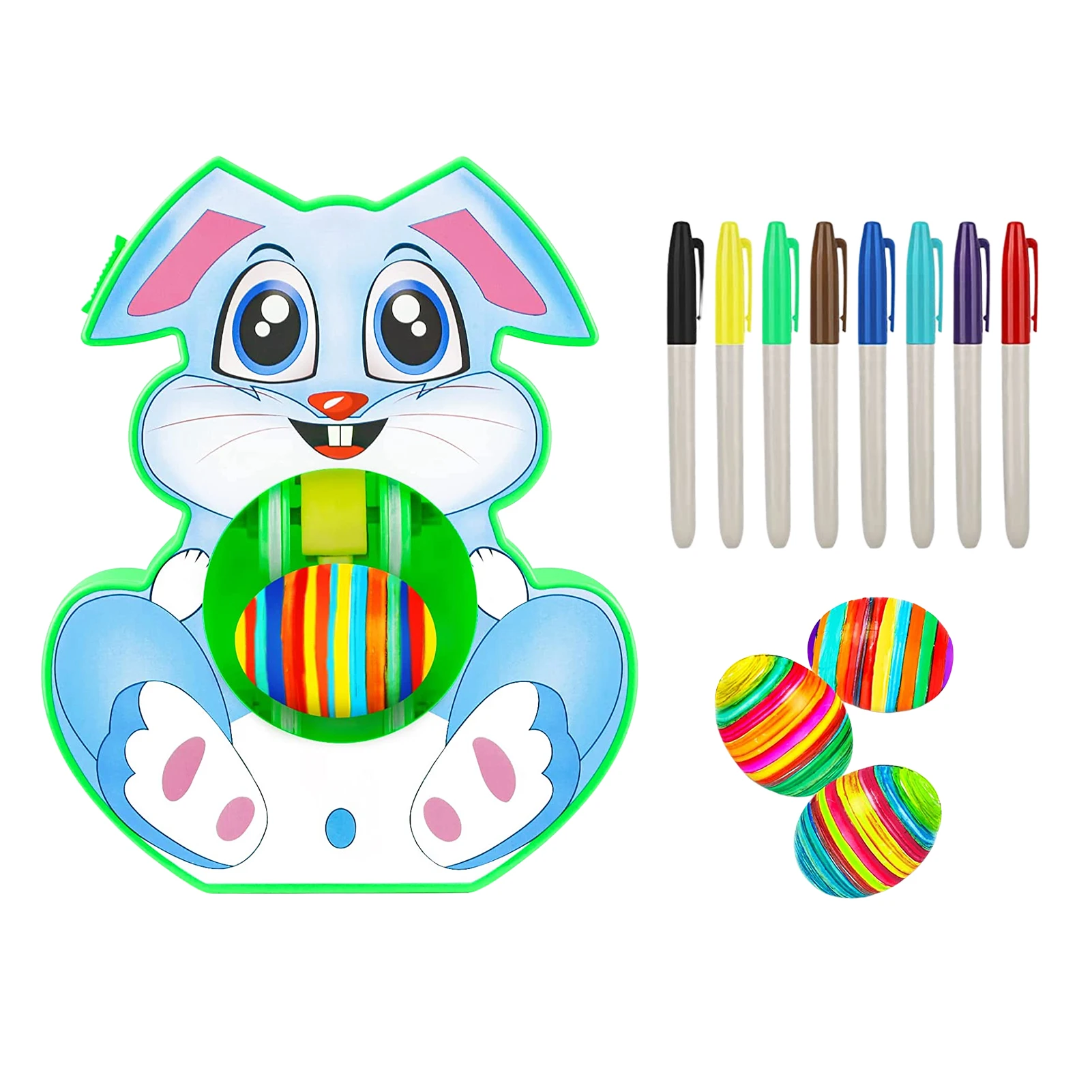 

Easter Egg Decorating Kit Easter Egg Dye Kit Easter Egg Spinner Machine Toy With 3 DYE Eggs 8 Colorful Quick Drying Markers