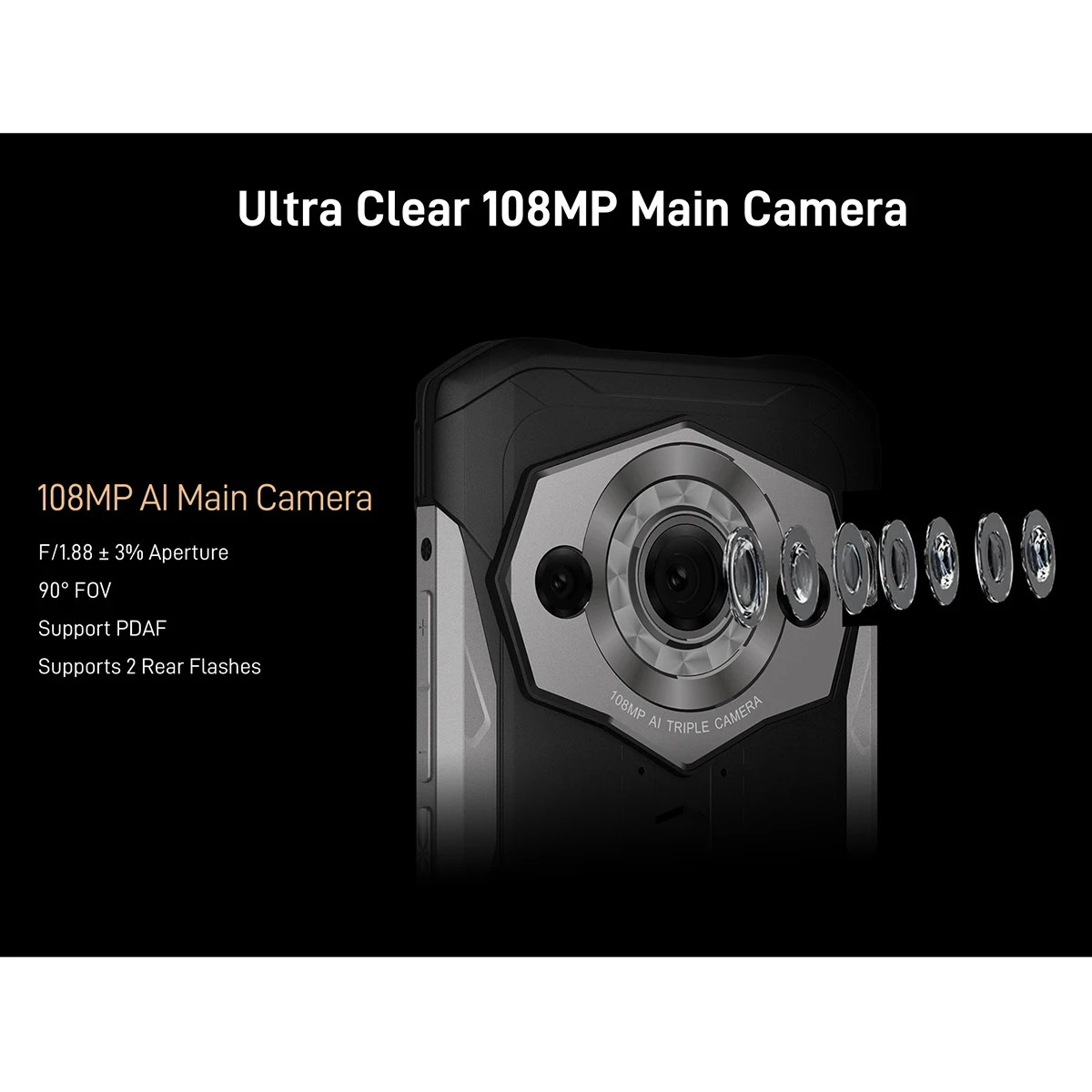 Doogee S99 Rugged Phone 64MP Night Vision 108MP Camera 8GB+128GB Helio G96 6.3