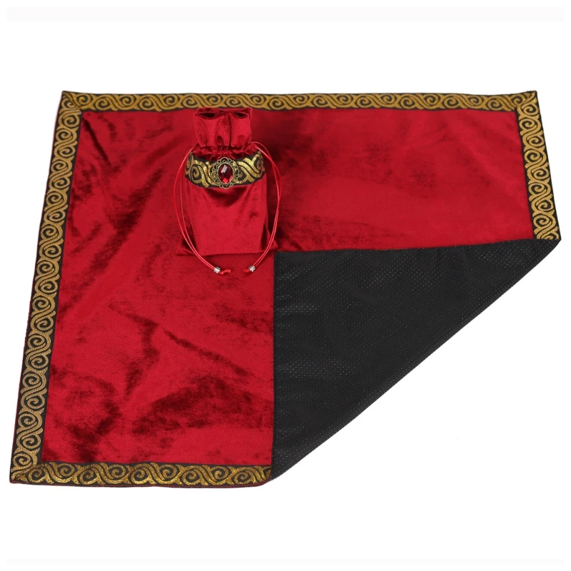 

G92F Square Pendulum Divination Tablecloth Card Pad Runes Altar Table Cloth w/ Pouch