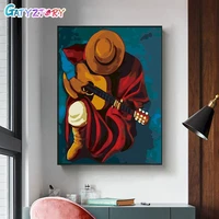 gatyztory 60x75cm painting by numbers play the guitar canvas painting wall art diy handworkse acrylic paint for home decor