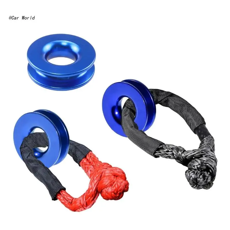 

6XDB Aluminum Alloy Recovery Ring Snatch-Ring Block Snatch Pulley 41000lb For Tow Rope SUV Car Winch Recovery Ring