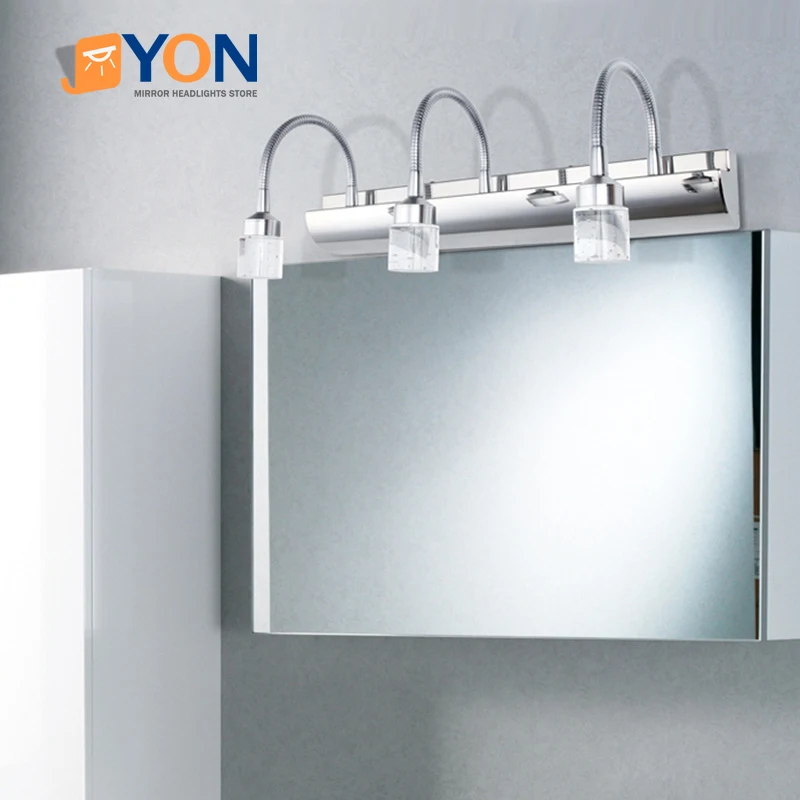 

Modern LED Mirror Front Light Crystal Bathroom Wall Light Bedroom Light Hose Mirror Cabinet Light Adjustable Angle Mirror Light