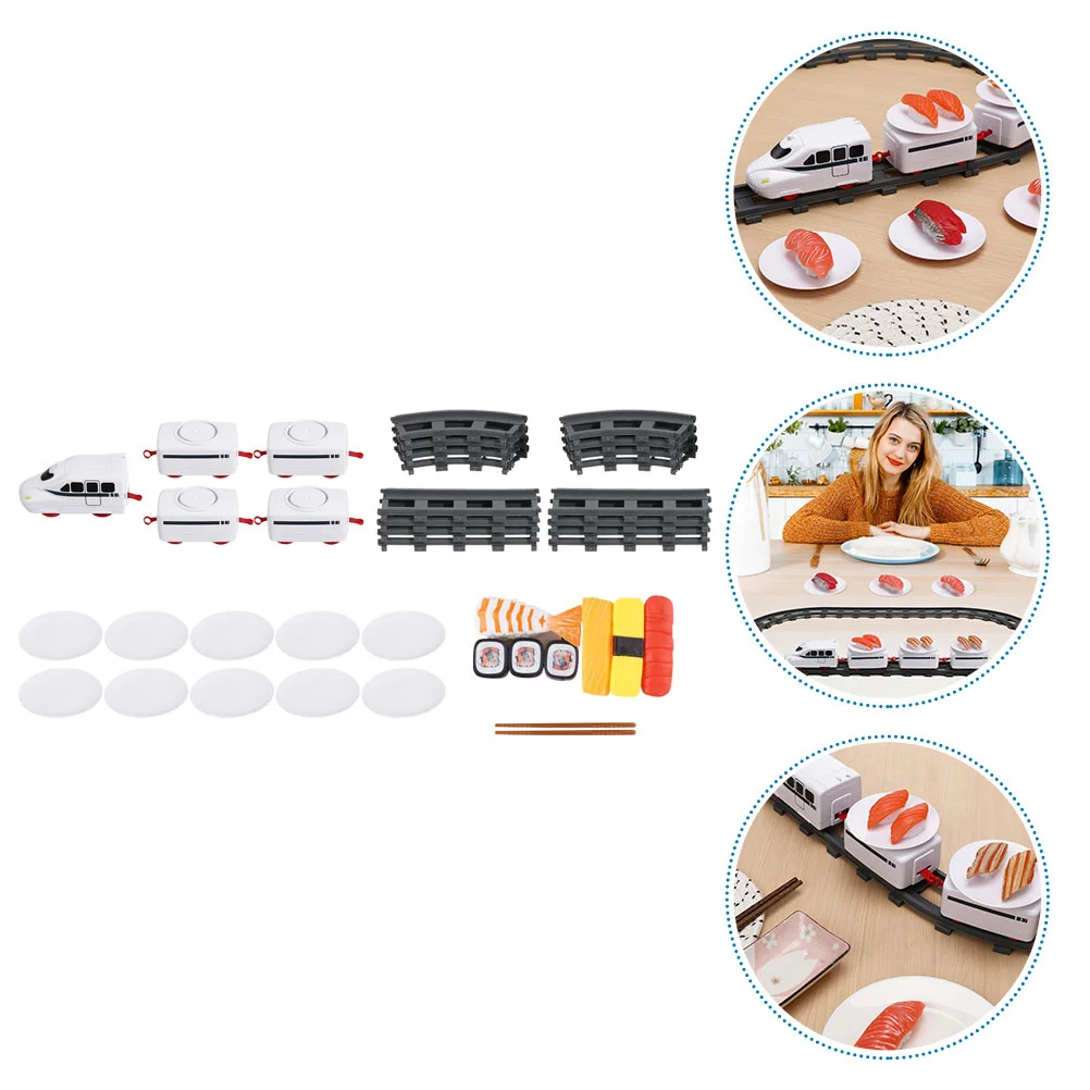 

Kids Toys Sushi Trains Household Holder Dining Table Plastic Interesting Child Plaything Rolling Kit