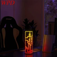 wpd dimmer table lamp rgb atmosphere modern led cube desk light decorative for home