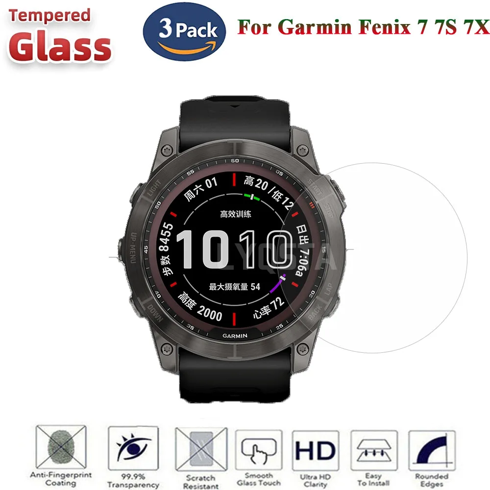 

Высококачественное закаленное стекло 9H для умных часов Garmin Fenix 7 7S 7X 6 6S 6X Pro 5 5S, защитная пленка для экрана HD, аксессуары 2022, 5 шт.