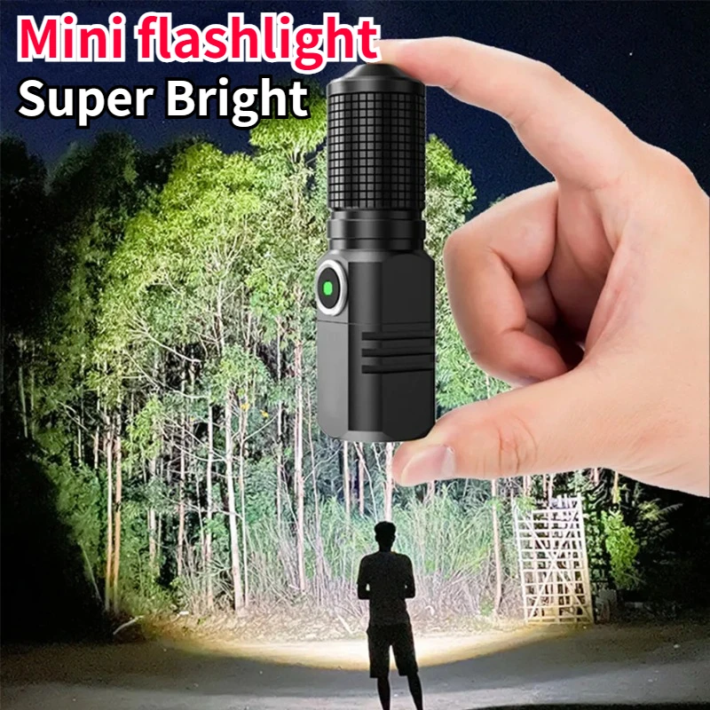 

Powerful Led Flashlight XHP70 4 Core Built in Battery Shot Long Smart Type-c Rechargeable Flash Light EDC Torch Lamp For Camping
