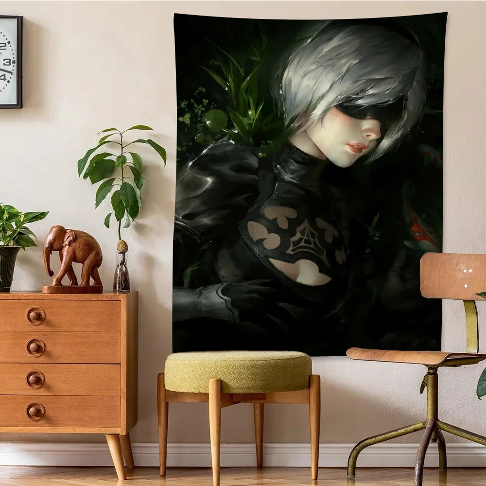 YoRHa 2-gou B-gata Hanging Bohemian Tapestry Wall Tapestries Mandala Cheap Hippie