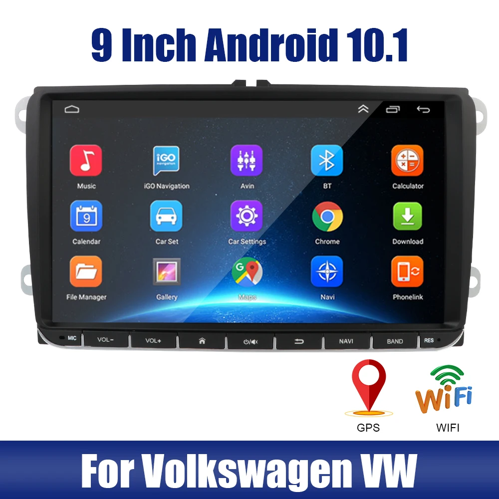 

Android 10,1 GPS Bluetooth WiFi 9-дюймовый MP5-плеер для VW Passat Golf Seat Skoda Автомагнитола 2 Din FM-приемник