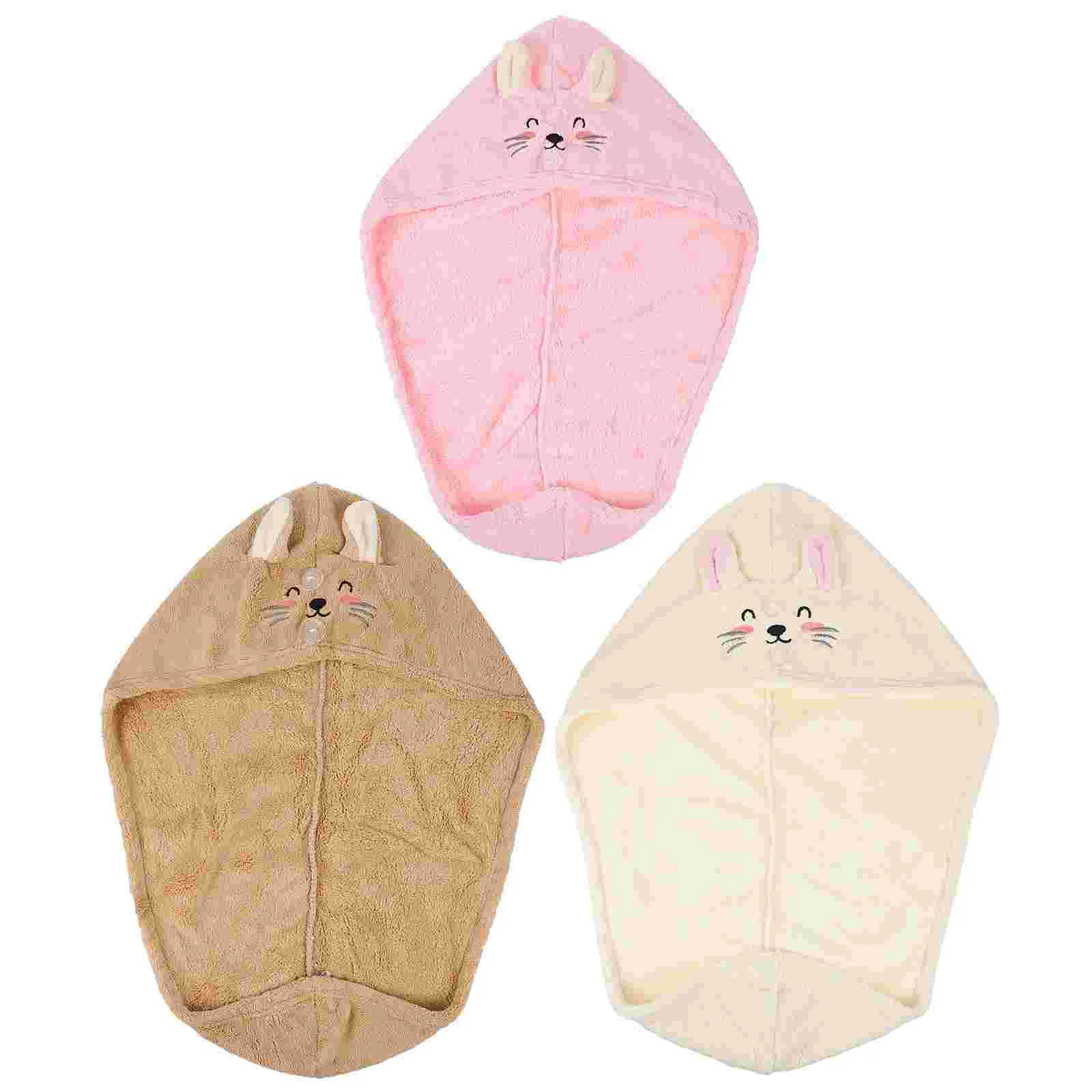 

Hair Towel Drying Turban Wrap Cap Shower Dry Fast Towels Head Quick Women Caps Absorbent Hat Microfiber Bonnet Button Rapid