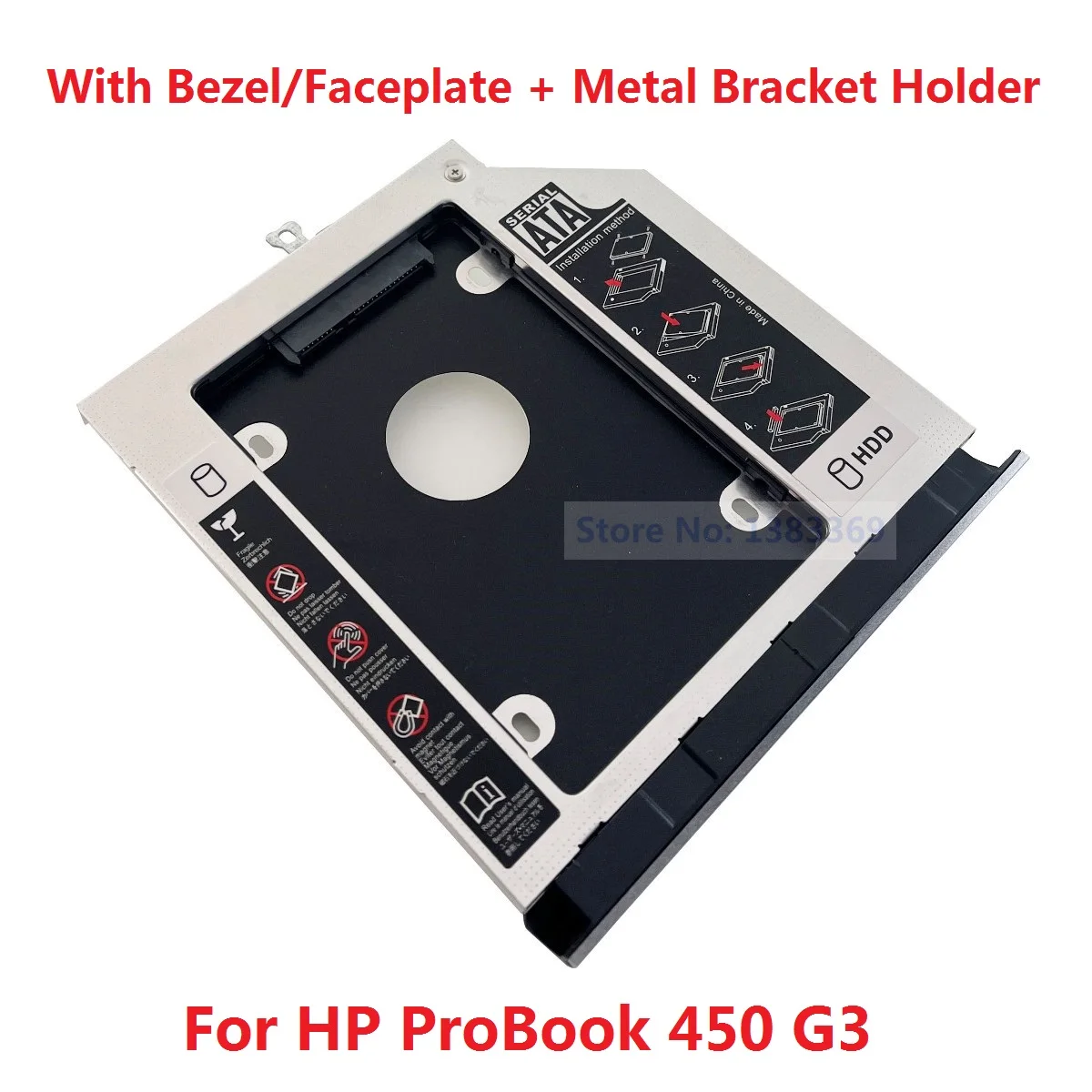 SATA 2-й жесткий диск HDD SSD модуль Оптический отсек Caddy Рамка адаптер для HP ProBook 450 G3 (не
