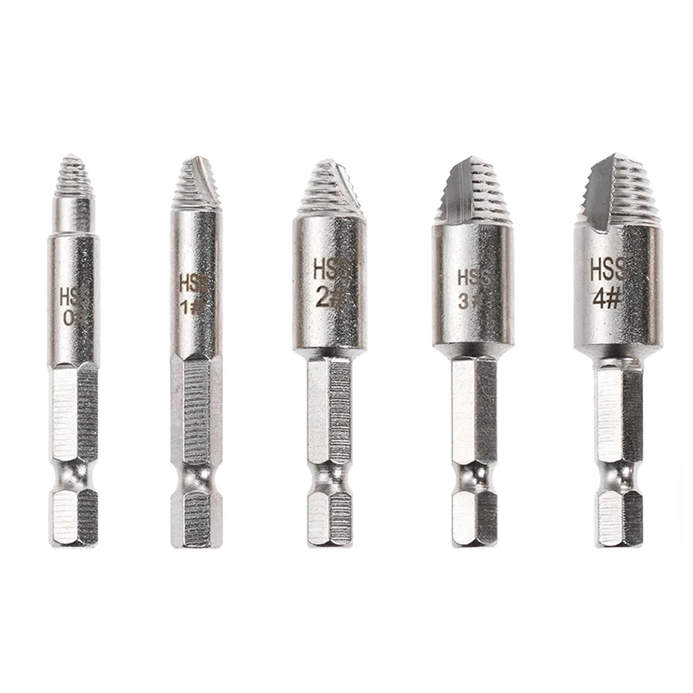 

5Pcs Damaged Screws Extractor Broken Wire Extractor 3-12mm Diameter Sliding Thread Removal Electric Drill Power Tool Accessories