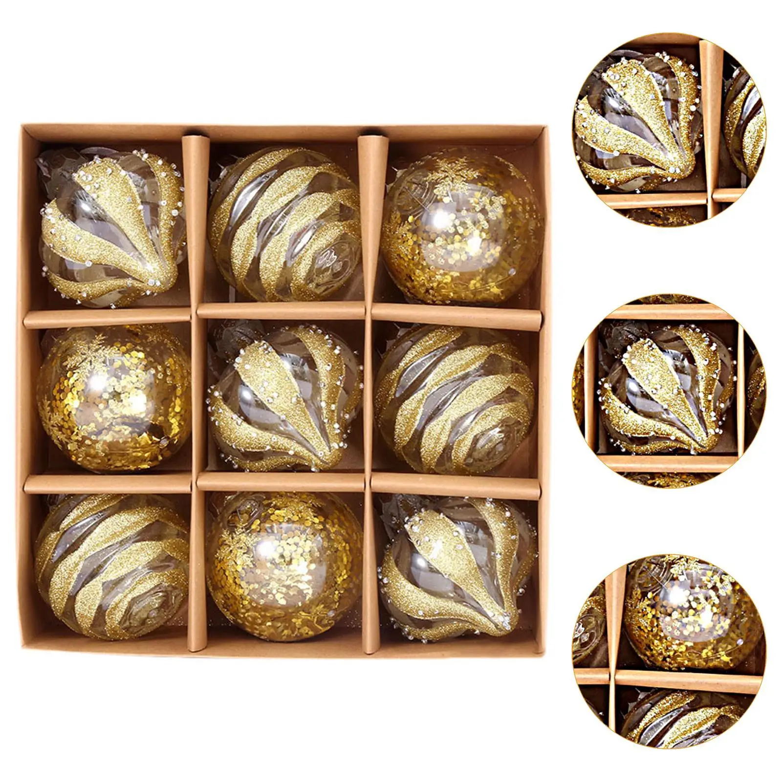 9-компонентные рождественские шары украшения для вечеринок праздничный макет