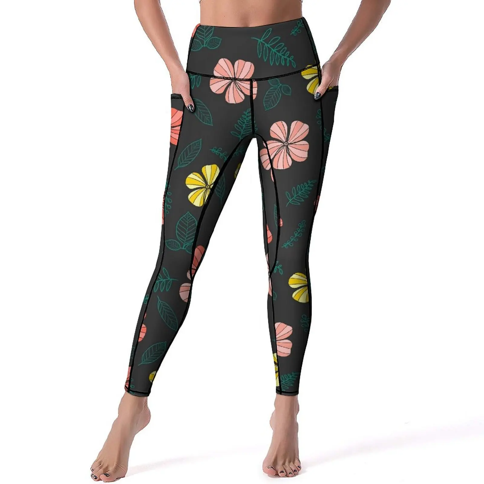 

Tropical Floral Leggings Colorful Flowers Gym Yoga Pants Push Up Kawaii Leggins Quick-Dry Printed Sport Legging Birthday Present