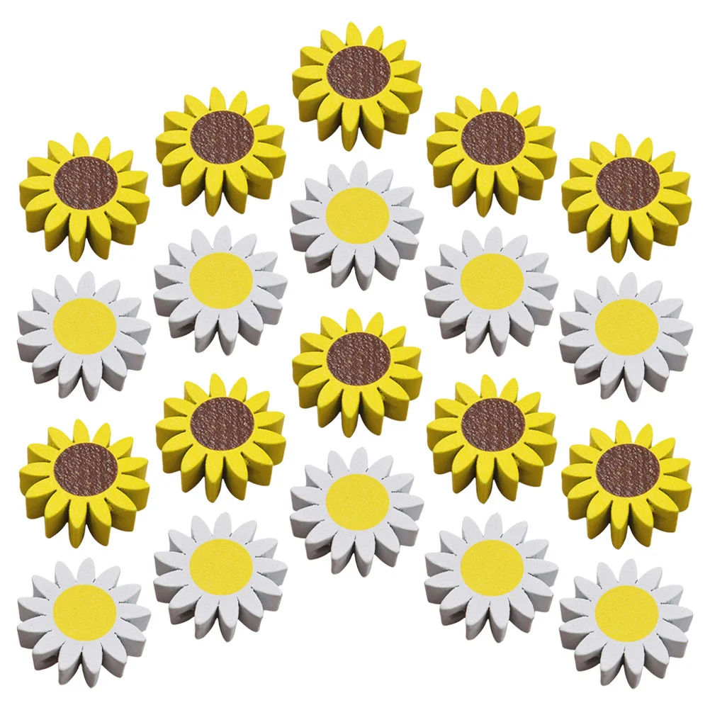 

20 Pcs Floral Necklace Beaded Craft Making Loose Charms Beads Jewelry Wooden Crafts Bulk DIY Decorative Tassels