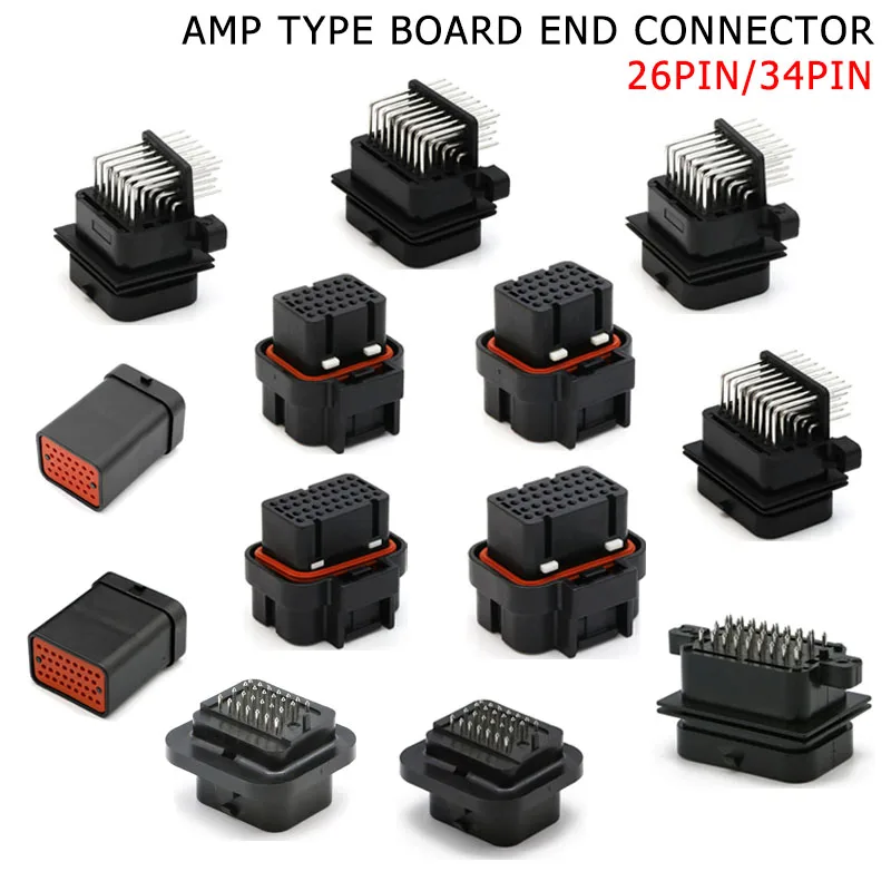 

26/34pin AMP Waterproof Connector PCB Wire To Board ECU Plug 3-1437290-7 6437288-2 9-6437287-8 6473711-1 1473712-1 6437288-1