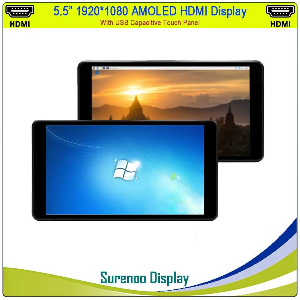 

5,5 дюймовый 1920*1080 AMOLED OLED HDMI совместимый TFT ЖК-модуль экран дисплей Minitor USB емкостная сенсорная панель Raspberry Pi