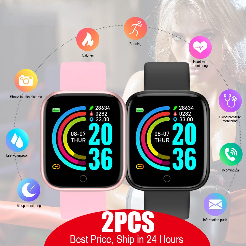 

2023 New SmartWatch D20 Bluetooth Fitness Tracker Heart Rate Monitor Blood Pressure Smart Watch Y68s Dropshipping Hot Sale