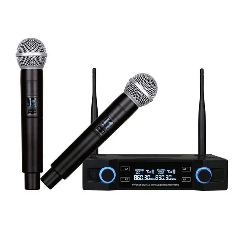 

1 Set/3 Pcs Household Dual Professional Wireless Microphone System Cordless Microphone Speaker Handheld Microphone Karaoke