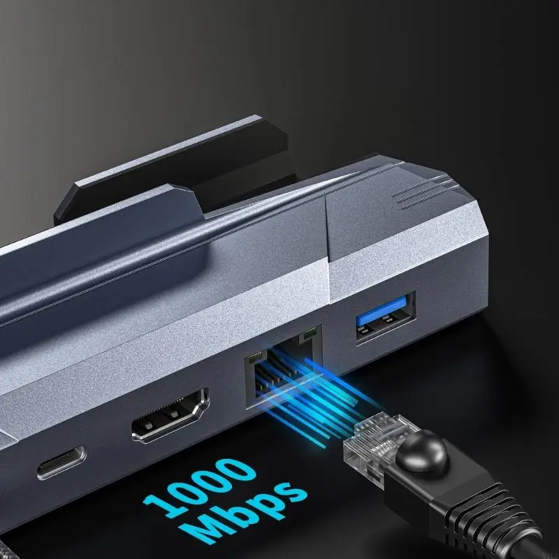 Эффективная 6-портовая док-станция Y1UB для игровых консолей с Gigabit Ethernet и быстрой