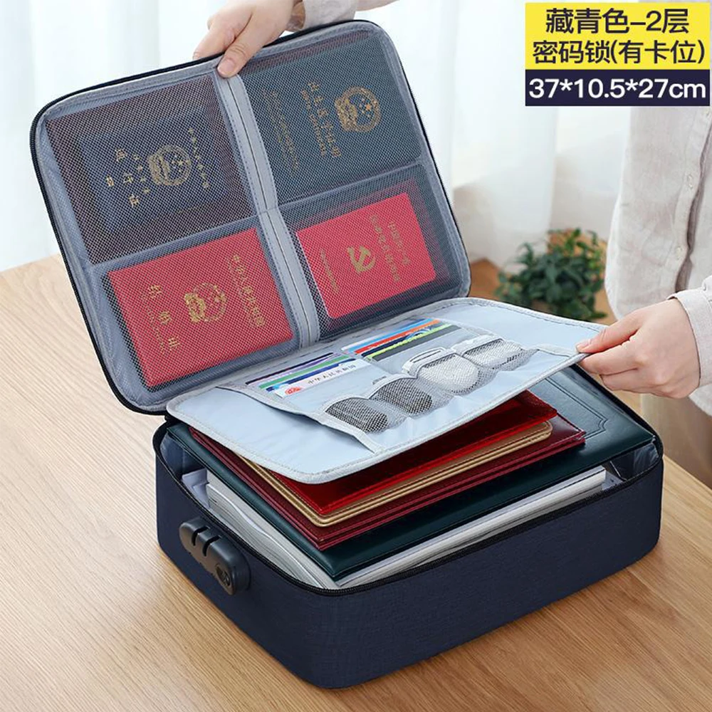 

Fireproof Document Bag,File Organizer Bag with Lock,Filing Storage Box with Handle File Bag for Important Documents,File