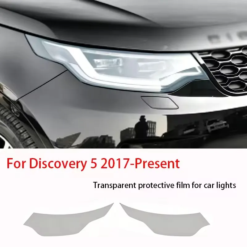 Фото Для Land Rover Discovery 5 L462 2017-наст. время: Прозрачная дымчато-черная пленка из ТПУ для фар, защитная от царапин, аксессуары для ремонта №1