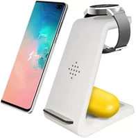 3 in 1 qi wireless charger pad station stand for samsung s20 s21 galaxy watch 3 active 2 gear s3 buds live fast charging