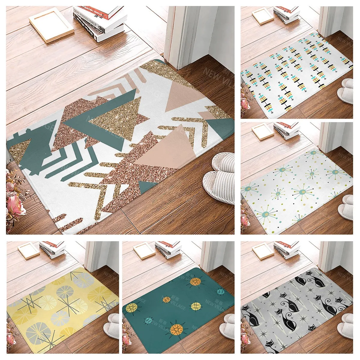 

Противоскользящий коврик для ванной комнаты, маленький коврик для душа, домашний декоративный дверной коврик, коврики для кухни, спальни, входа в комнату, абстрактный morandi в стиле бохо