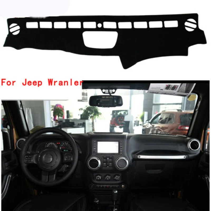 Передняя крышка приборной панели, ковер, отделка, приборная панель, термостойкий Коврик, затеняющая накладка, защитная полоса для Jeep Wranler 2011 2012 2013 2015