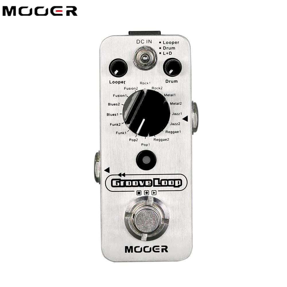 

Mooer Groove Loop Guitar Effect Pedal Drum Machine Looper Pedal 3 Modes 8 Drum Groove Styles Tap Tempo Guitar Effect Processor