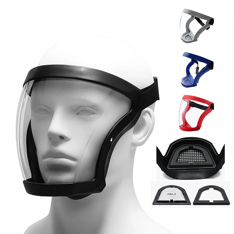 

Transparent Full Face Shield with Filters Oil-splash Proof Mask Splash-proof Facial Shield Protection Face Cover Kitchen Tools