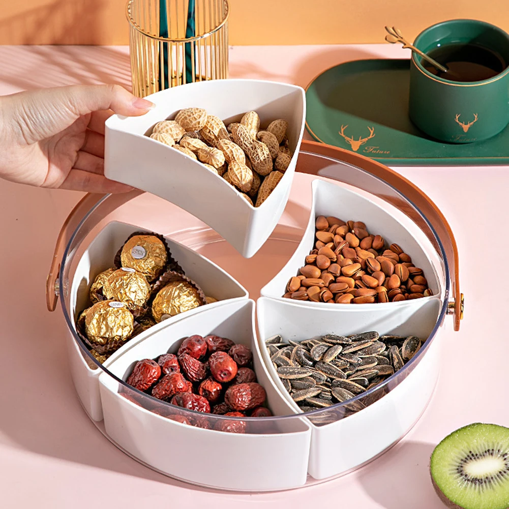 

1pc Multi-purpose Snack Box Container ABS Snack Tray Fruit Tray With Lid Bento Reusable Snack Container 8x26cm