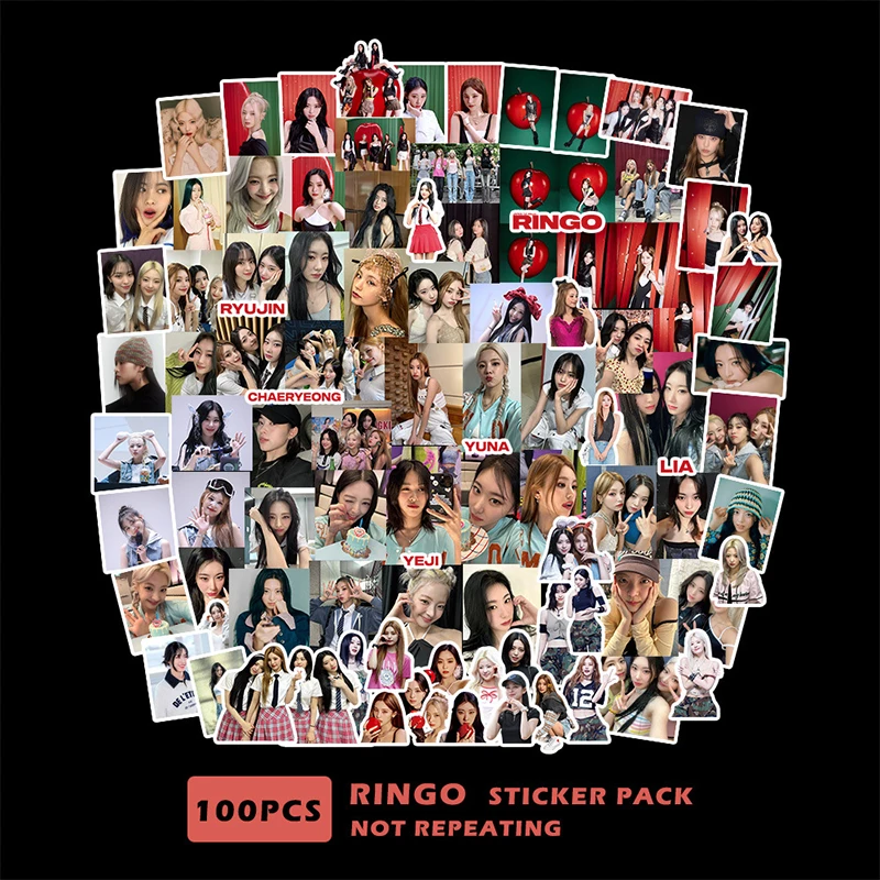 100 шт./компл. наклейки Kpop ITZY с надписью CHECKMATE HD Высокое качество K-pop ITZY фото наклейка