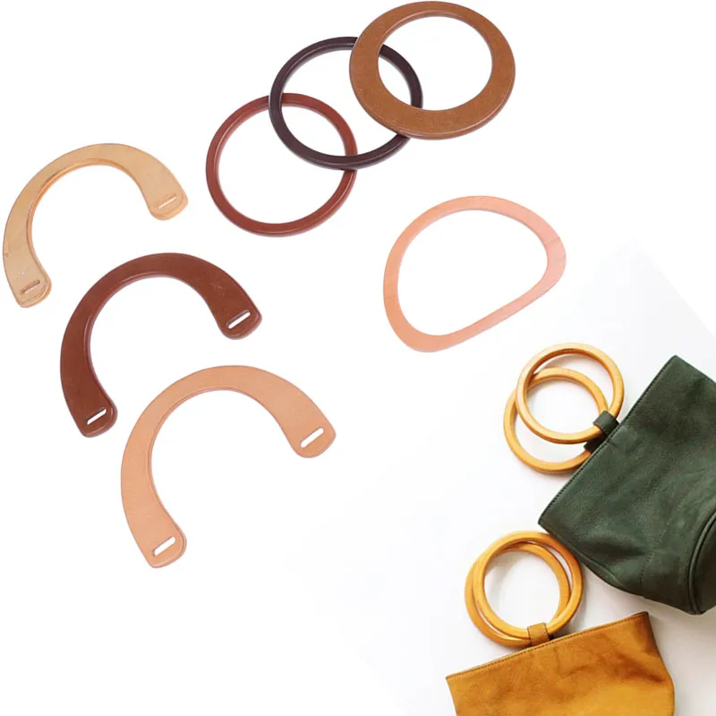 

1PC Bag Wooden Handle Replacement DIY Handbag Purse Frame Purse Handle Bag Accessories Tool