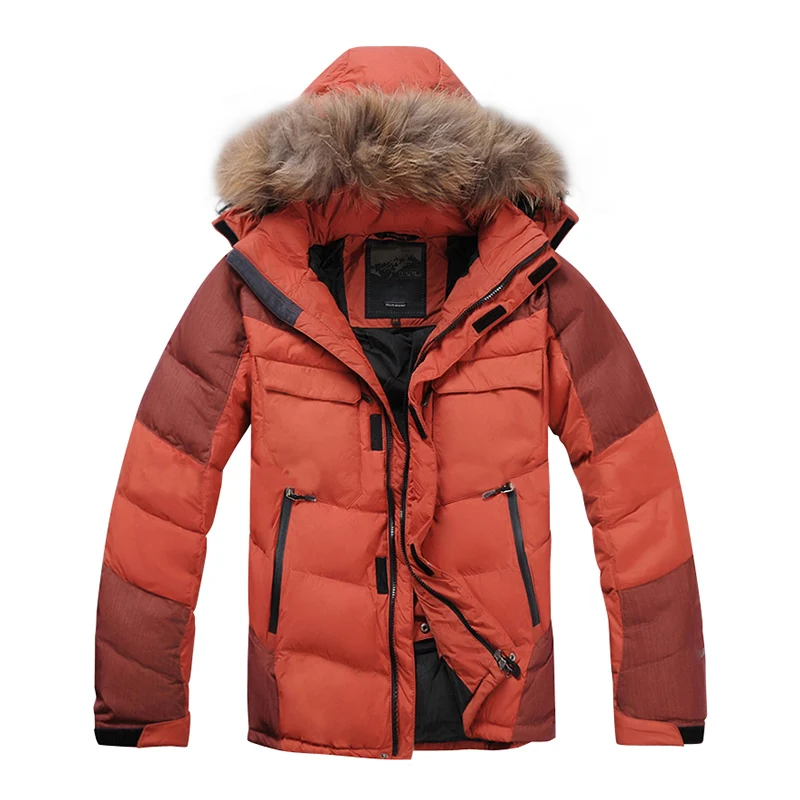 

New Arrival Men Down Jacket Winter Down Coat 80% White Duck Down Real Raccoon Fur Thick Winter Parka Jacket Men Clothing Outwear